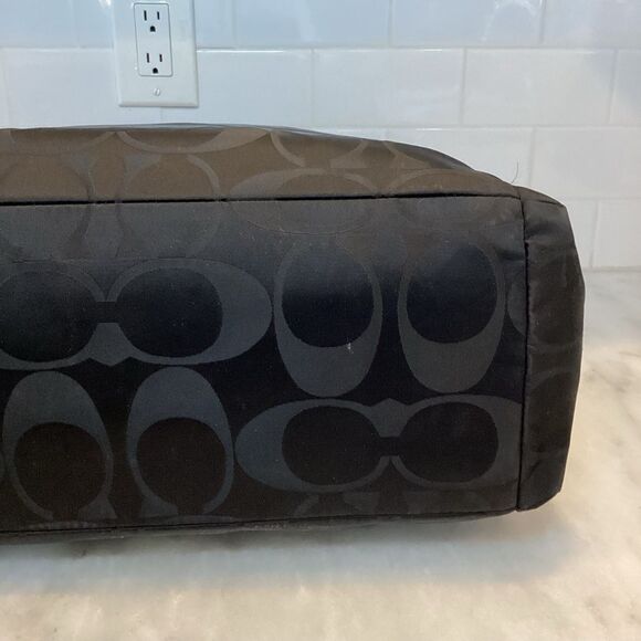 COACH Signature C Convertible Nylon Weekend or Diaper Bag Tote - Picture 7 of 16